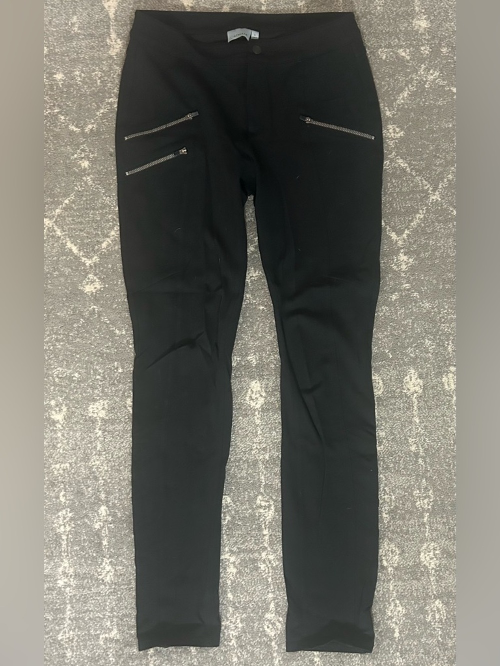 Athleta Ponte Moto Pant Black Women’s Size 6 Zip Pockets Skinny Leg - Picture 2 of 10